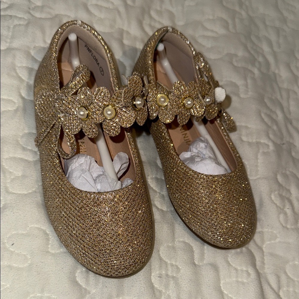 Gold Glitter Kids Shoes